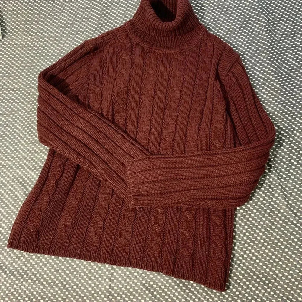 VTG Jessica burgundy turtleneck sweater Size Medium - Picture 4 of 5